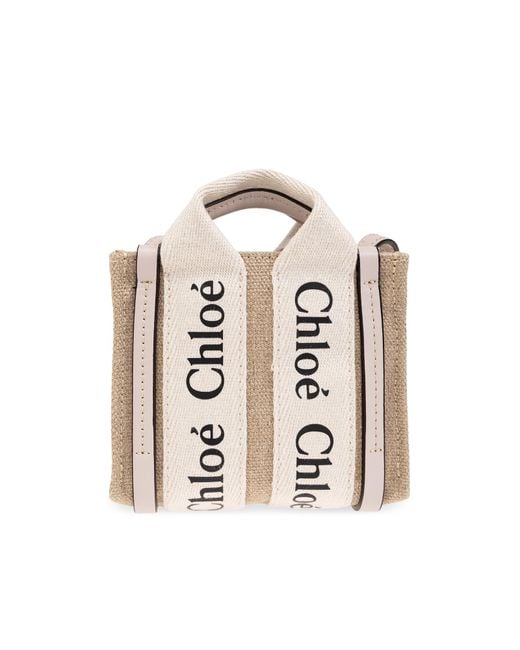 Chloé Natural 'Woody Nano' Shoulder Bag