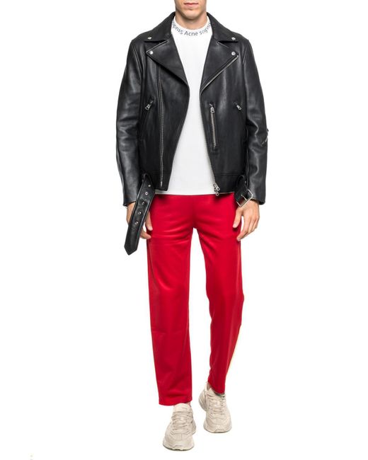 Acne Studios Leather Biker Jacket In Black For Men Save 7
