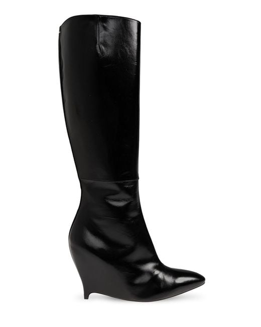 Maison Margiela Black Leather Heeled Boots