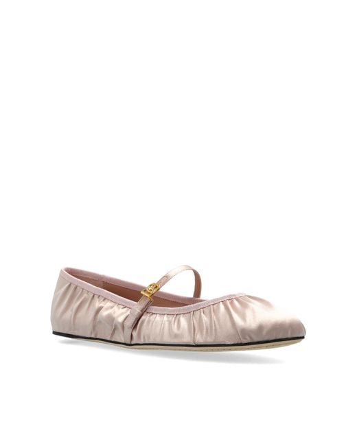 Dolce & Gabbana Black Satin Ballet Flats