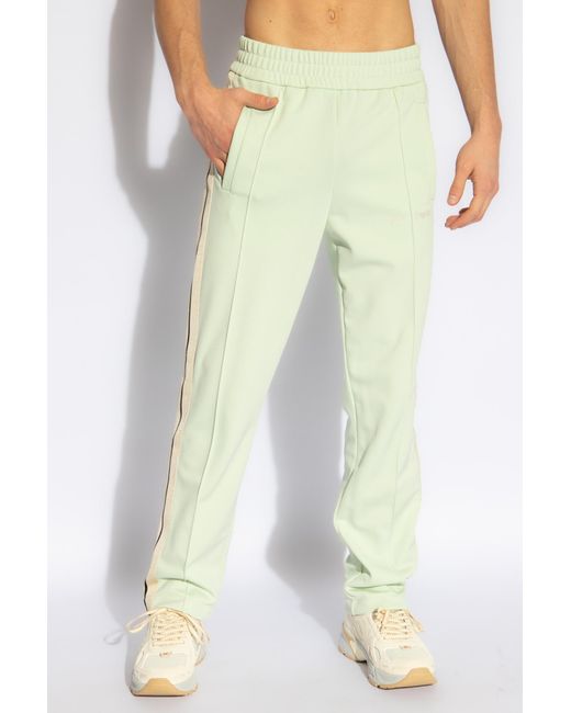 Palm Angels Green Side-stripe Trousers, for men