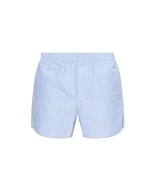 AMI Blue Ribbed Shorts for men