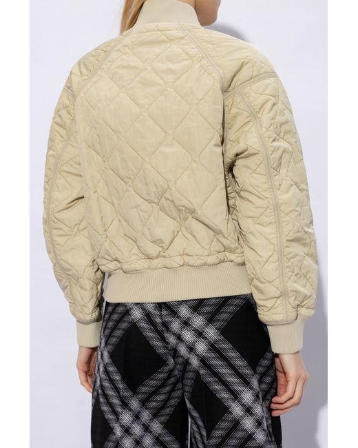 Burberry Natural Quilted Bomber Jacket,