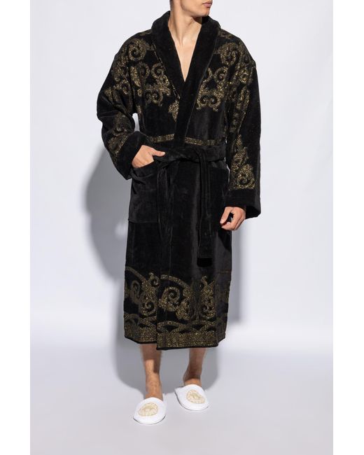 Versace Black Slippers With Logo