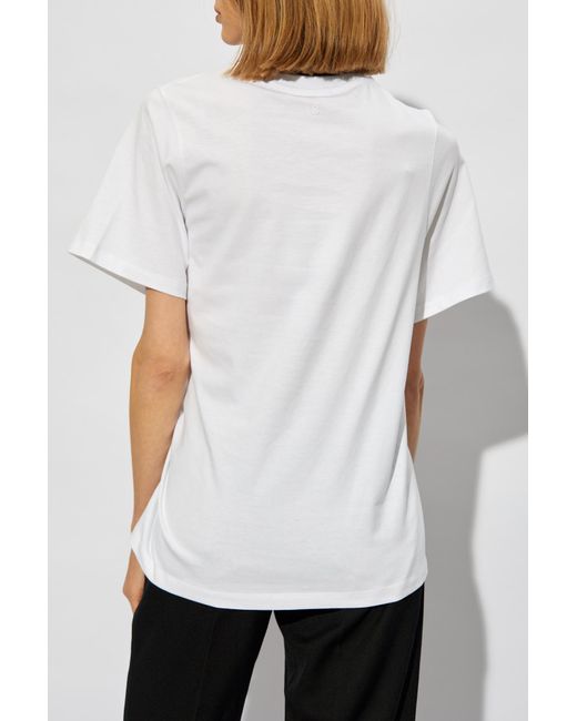 Victoria Beckham White T-shirt With Gathering,