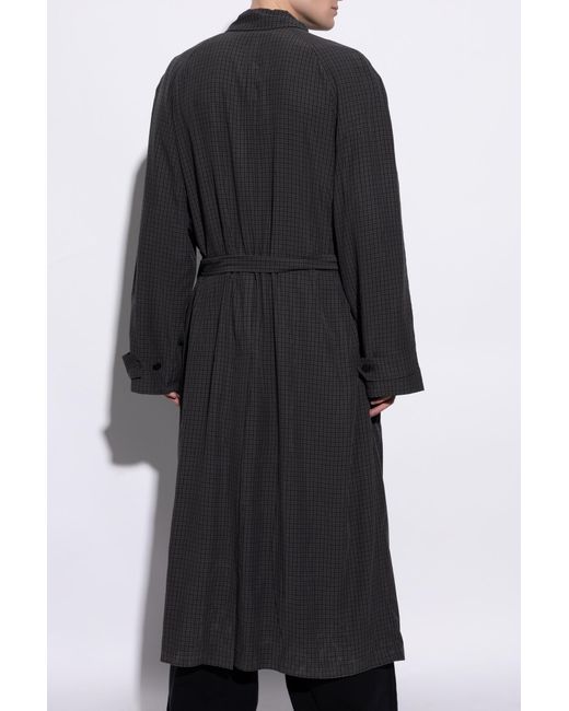 Balenciaga Black Coat With Check Pattern for men