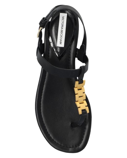 Victoria Beckham Black Sandals With Decorative Detail,