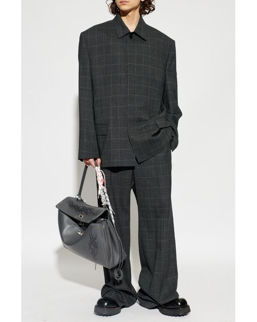 Balenciaga Black Wool Wide-Leg Trousers for men