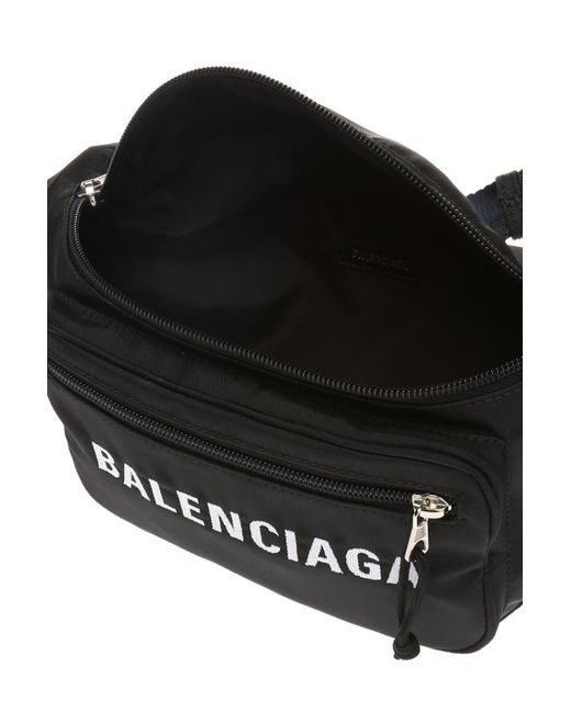 Balenciaga 'wheel' Waist Bag With Embroidered Logo in Black for