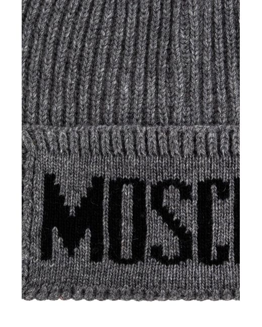 Moschino Black Cap With Logo