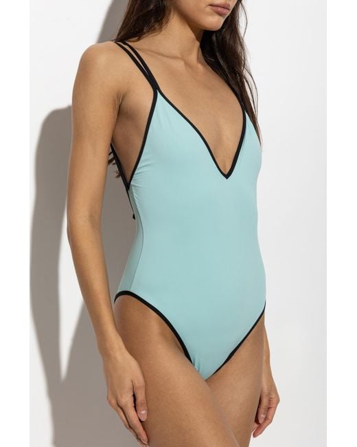 Balmain Blue One-Piece Swimsuit