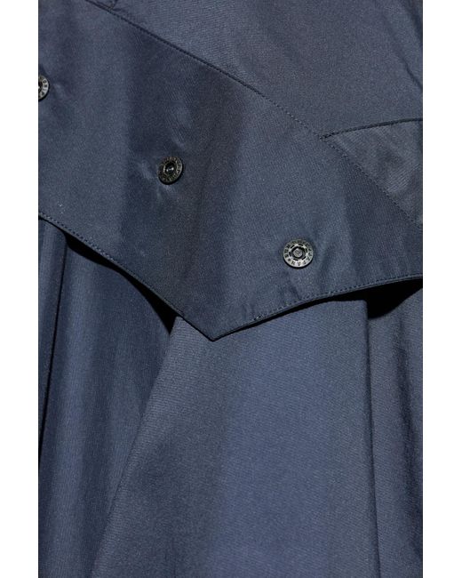 Homme Plissé Issey Miyake Blue Coat With Collar for men