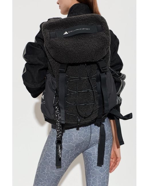 Adidas By Stella McCartney Black Fleece Backpack With Logo