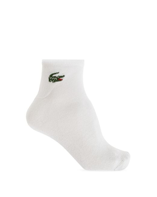 Lacoste White Three-Pack Of Socks With Logo for men