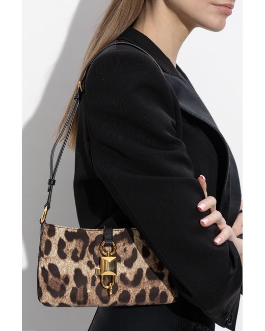 Dolce & Gabbana White Shoulder Bag With Animal Motif