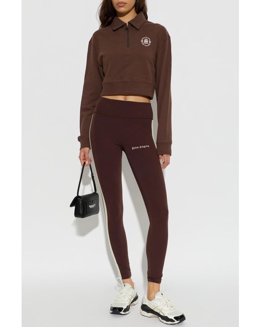 Palm Angels Brown Long Sleeve Polo