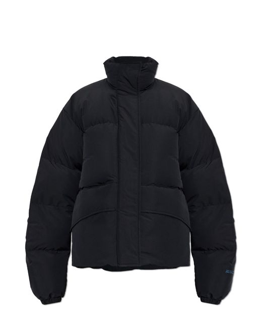 Jil Sander Blue Down Jacket With Stand-Up Collar