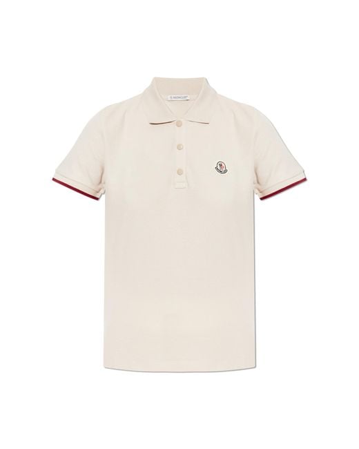 Moncler White Polo With Logo
