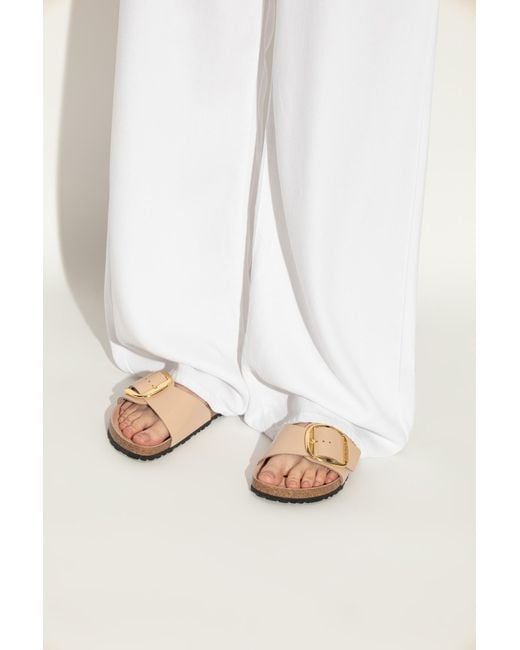 Birkenstock Natural Slippers 'Madrit Big Buckle'