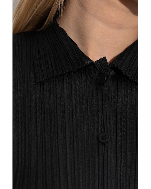 Pleats Please Issey Miyake Black Pleated Shirt