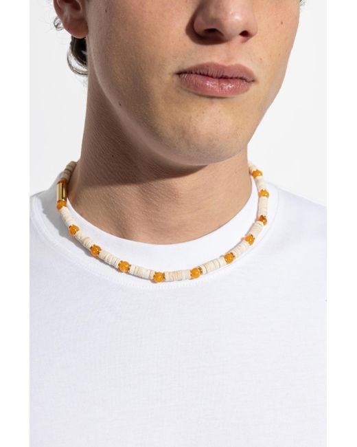 DSquared² Metallic Necklace With Engraved Logo for men