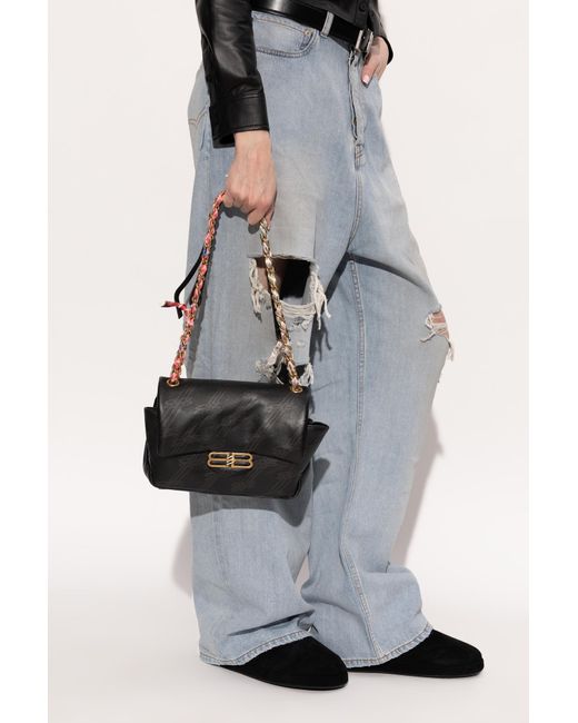 Balenciaga Black Shoulder Bag "Darling Chain M"