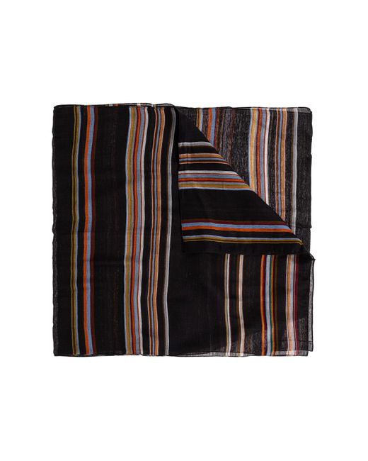 Paul Smith Black Scarf With Stripe Pattern for men