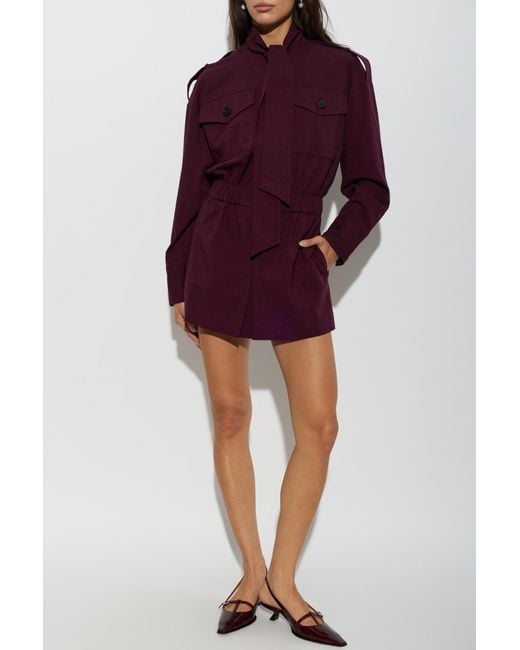 Self-Portrait Purple Jumpsuit With Belt