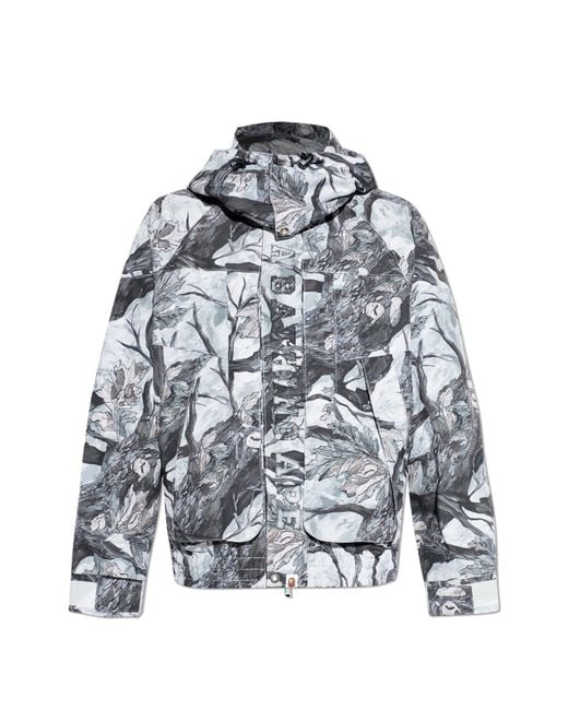 A Bathing Ape White Jacket With A Detachable Hood for men
