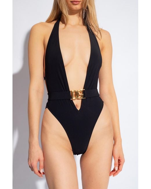 Dolce & Gabbana Blue One-Piece Swimsuit