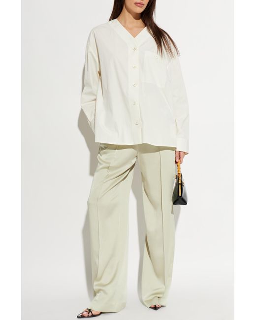 Jil Sander White Loose-Fit Trousers