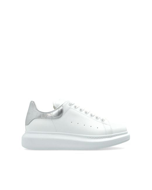 McQueen White Leather Sports Shoes for men