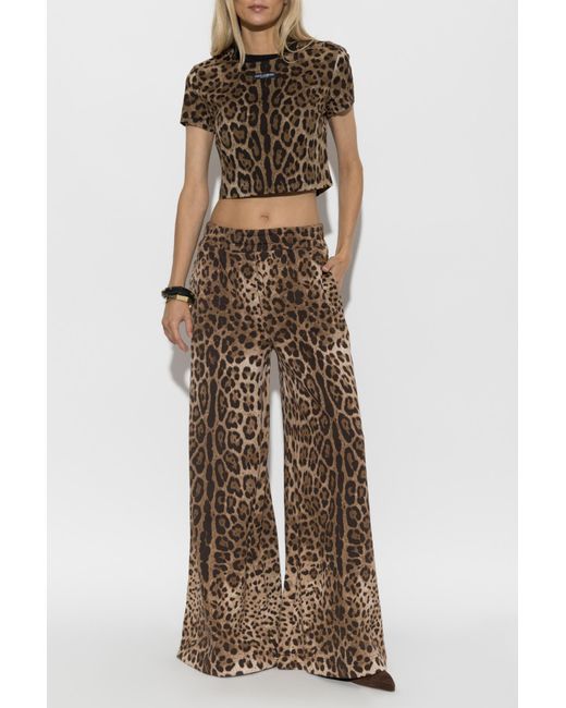 Dolce & Gabbana Brown Top With Animal Motif