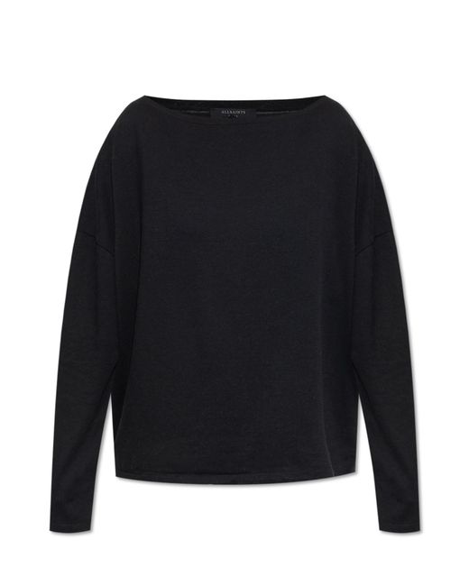 AllSaints Black Rita Long Sleeve Top