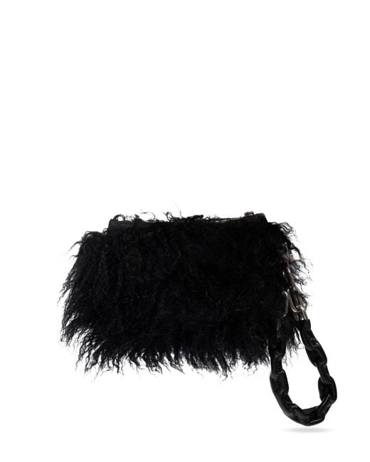 Dolce & Gabbana Black Furry Clutch