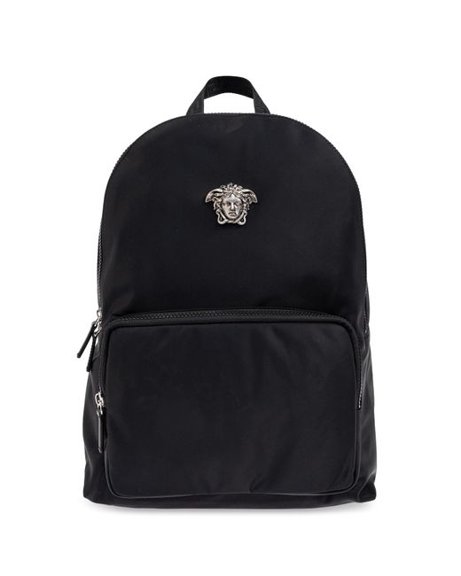 Versace Black Backpack With An Application for men