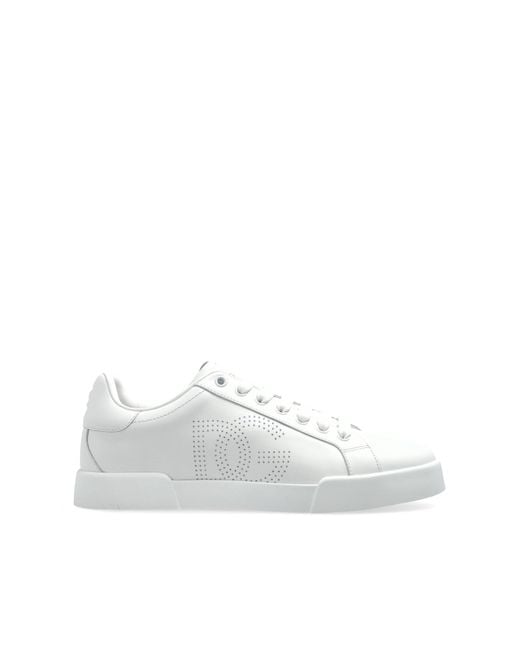 Dolce & Gabbana White Sports Shoes Portofino