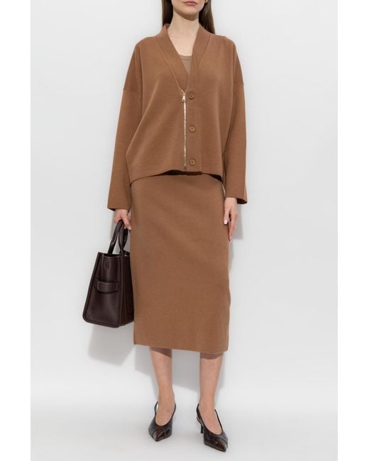 Fabiana Filippi Brown V-Neck Cardigan