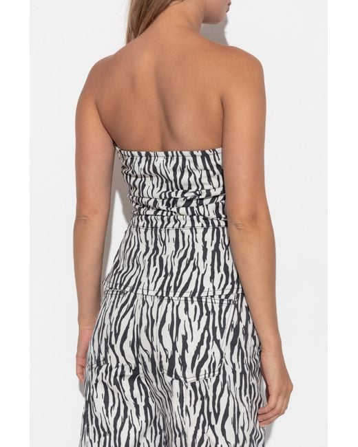 ROTATE BIRGER CHRISTENSEN Black Top With Animal Motif