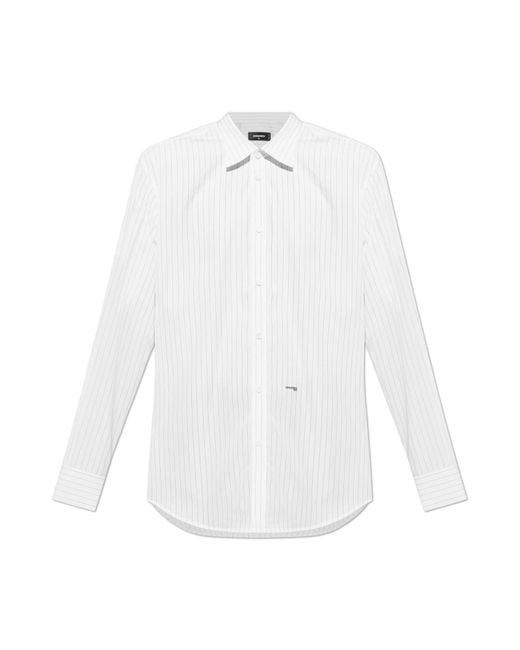 DSquared² Black Shirt With A Striped Pattern for men