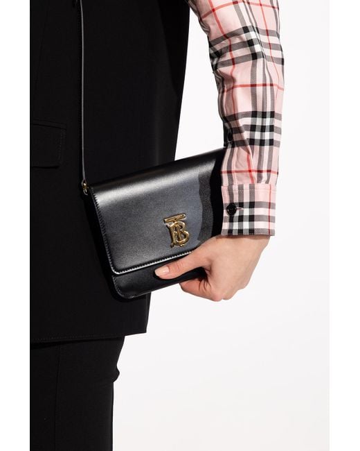 Burberry 'tb Mini' Shoulder Bag in Black | Lyst
