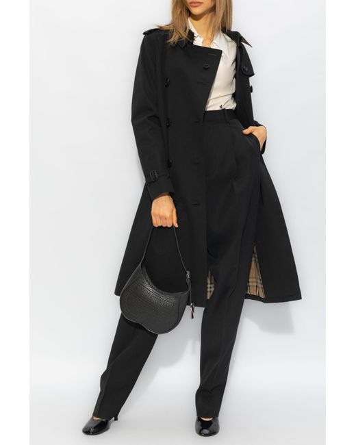 Burberry Black 'Kensington Long' Trench Coat