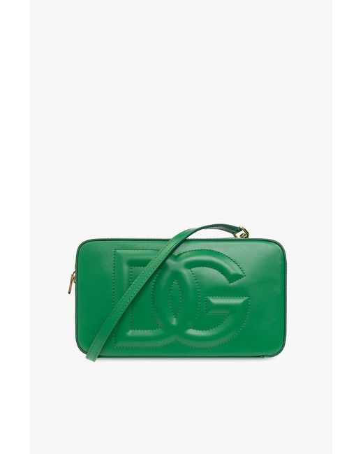 Dolce & Gabbana Green Small 3D-Effect Logo Camera Bag