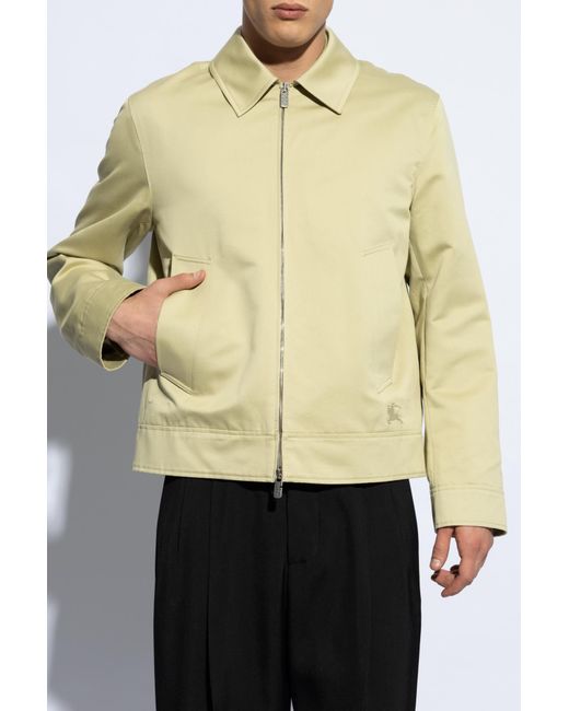 Burberry Metallic Cotton Jacket With Logo, for men