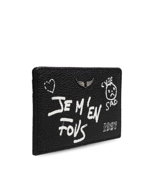 Zadig & Voltaire Black Card Case For 'Zv Pass Arty Tag'