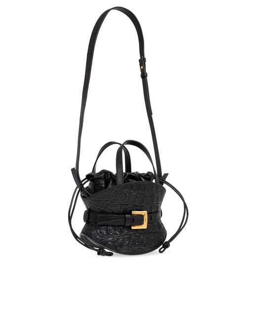 Balmain Black "Shuffle Mini" Handheld Bag