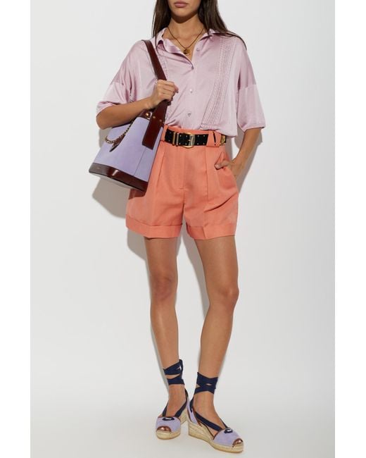 Versace Pink Shorts With Pleats