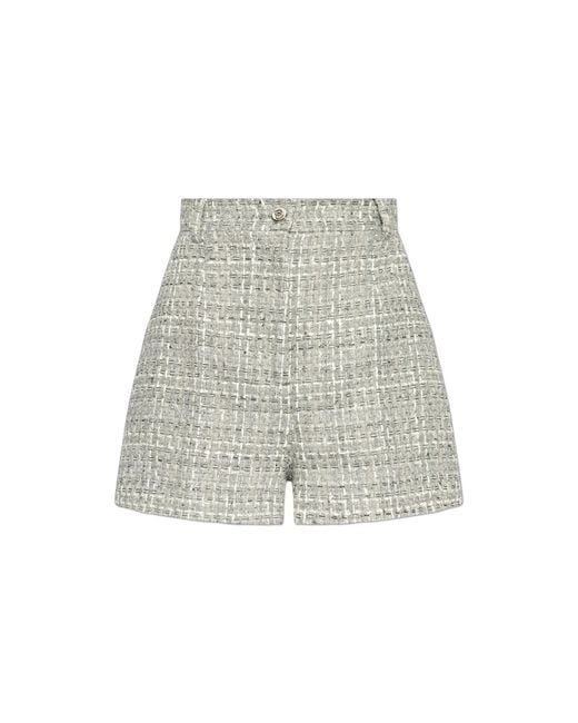 Dolce & Gabbana White Tweed Shorts With Lurex Thread