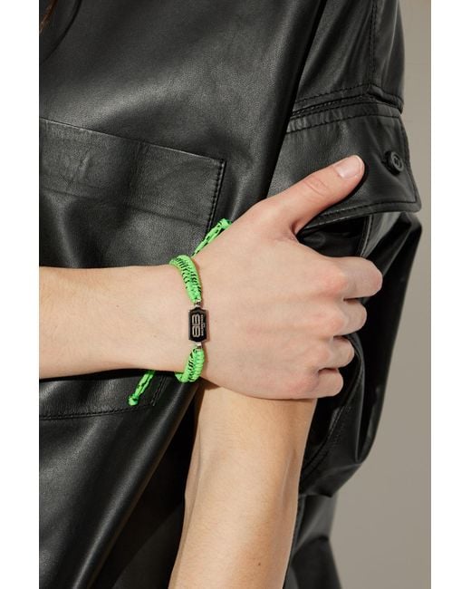 Balenciaga Green Bracelet With Logo