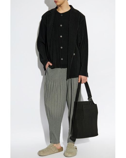 Homme Plissé Issey Miyake Black Pleated Blazer for men